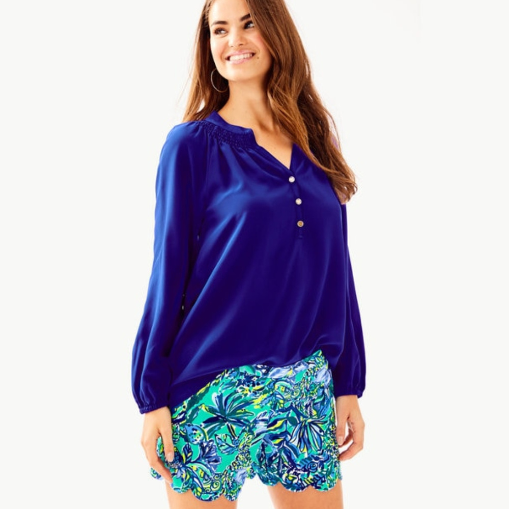 NWT Lilly Pulitzer 5" Hem Magnolia Scallop Shorts